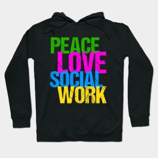 Cute Peace Love Social Work Hoodie